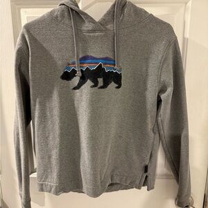 Patagonia Gray Hoodie with Bear Design